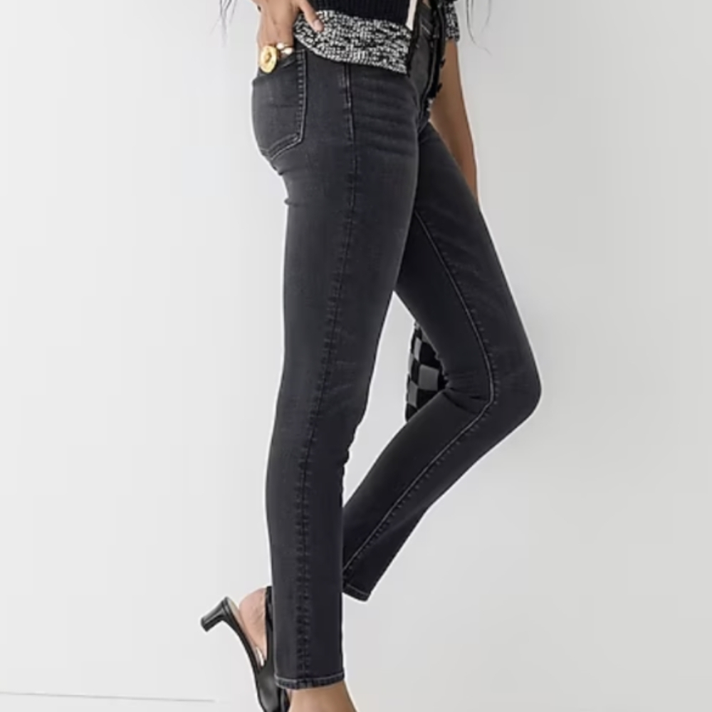 🌼J Crew 9" High Rise Toothpick Jeans, Charcoal Wash, Women's Size 25